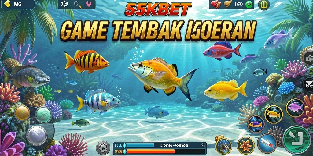 Tampilan menarik gameplay Tembak Ikan yang seru di 55KBET.