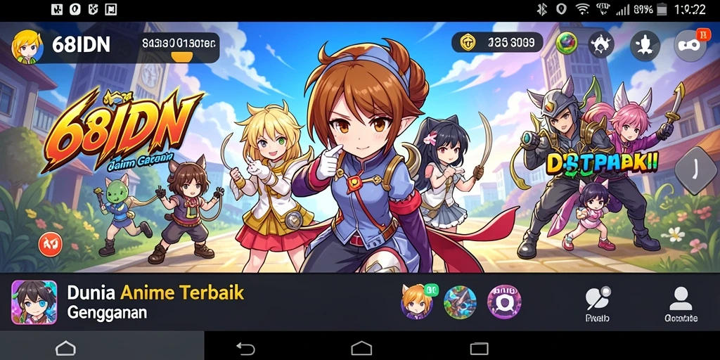 Screenshot 68IDN menampilkan pertarungan karakter anime yang seru.