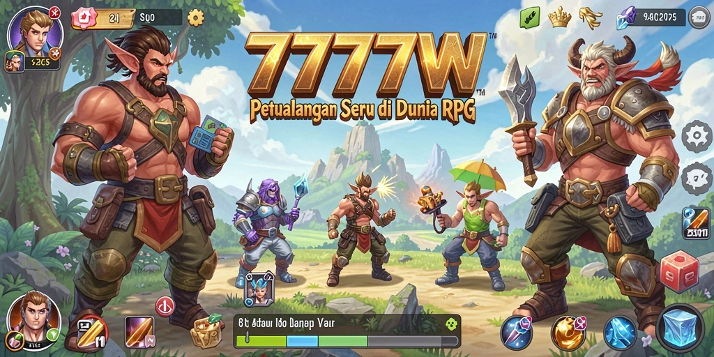 Tampilan gameplay 7777W yang epik dalam dunia RPG.