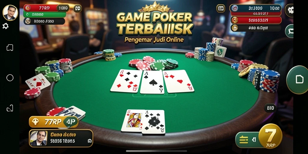 Tampilan gameplay Poker yang seru di 77RP.