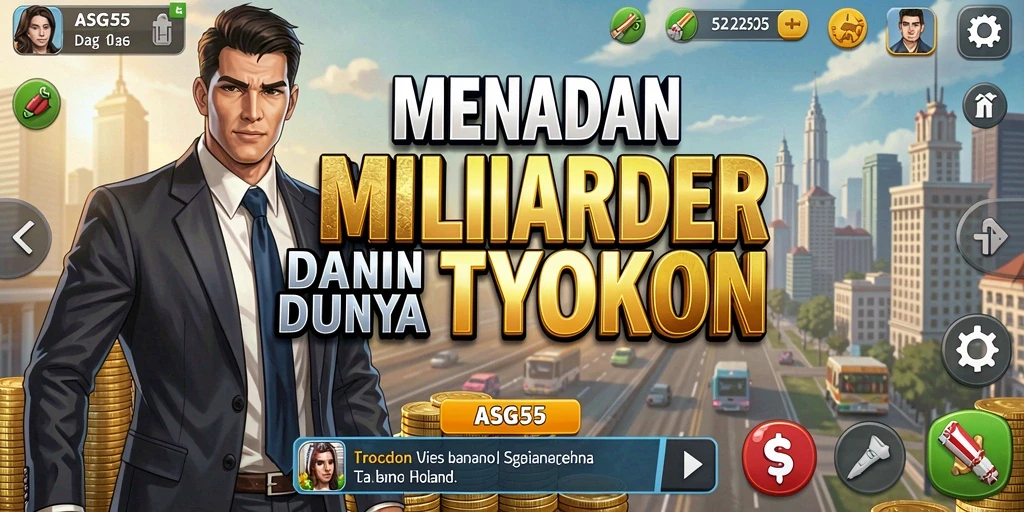 Tampilan gameplay menarik dari ASG55 yang menampilkan strategi Tycoon.