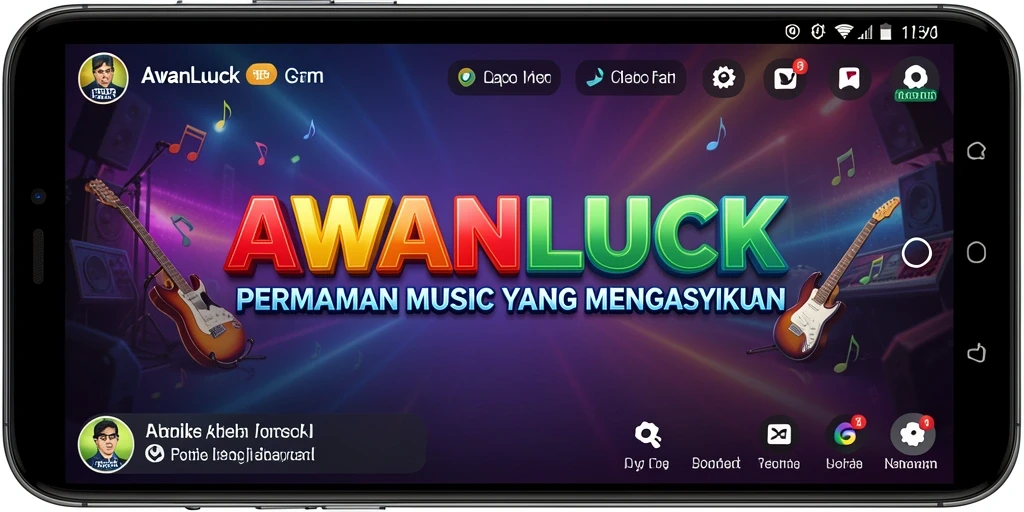 Screenshot gameplay <strong>AWANLUCK</strong> yang menampilkan keseruan bermain musik.