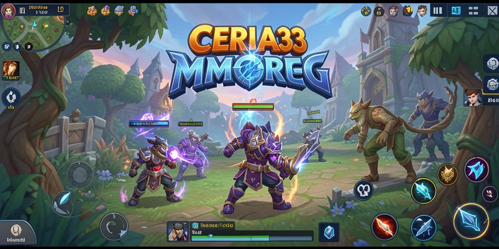 Gameplay <strong>CERIA33</strong> yang dinamis dan penuh aksi dalam dunia MMORPG.