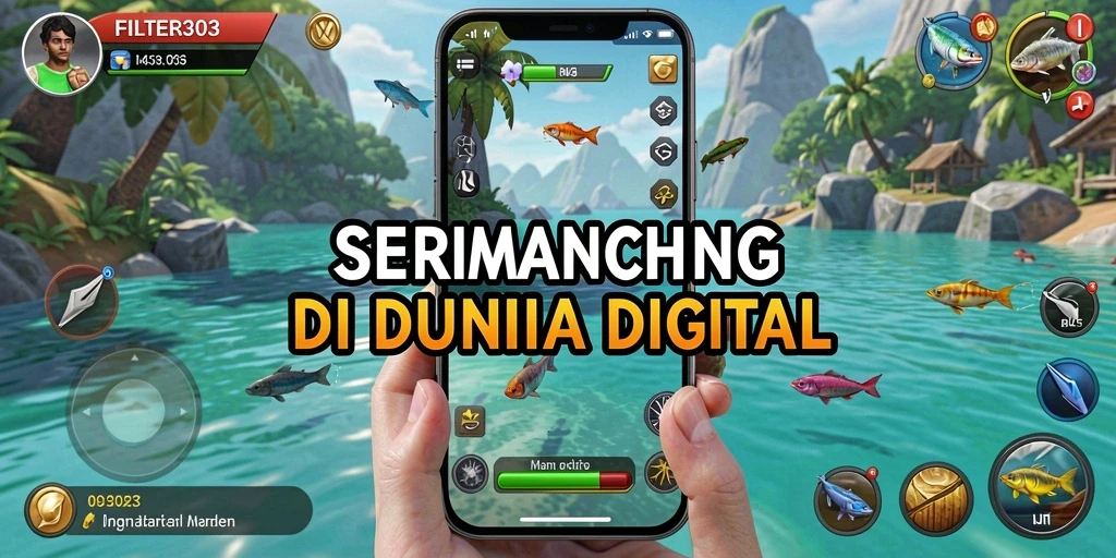 Gameplay FILTER303 yang seru dan penuh tantangan dalam memancing.