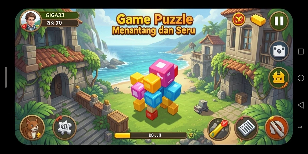 Screenshot GIGA33 menampilkan gameplay Puzzle yang seru dan menantang.