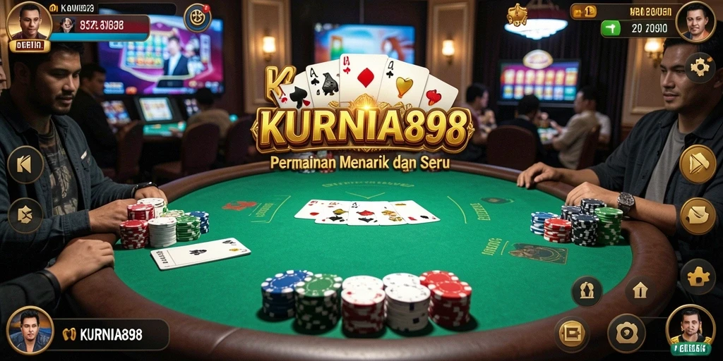 Tampilan menarik dari gameplay Poker KURNIA898 yang seru.