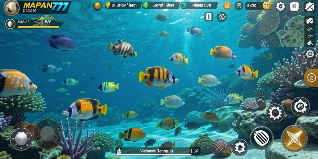 Screenshot gameplay MAPAN777 menampilkan aksi menembak ikan yang seru.