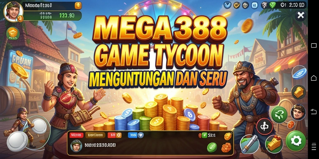 Screenshot gameplay MEGA388 yang menampilkan suasana bisnis Tycoon.