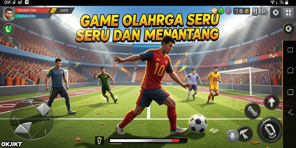 Tangkapan layar OKJKT menampilkan aksi intens dalam pertandingan olahraga.