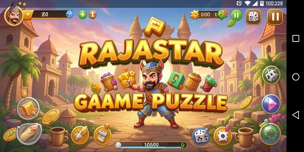 Screenshot gameplay RAJASTAR menampilkan tantangan puzzle menarik.