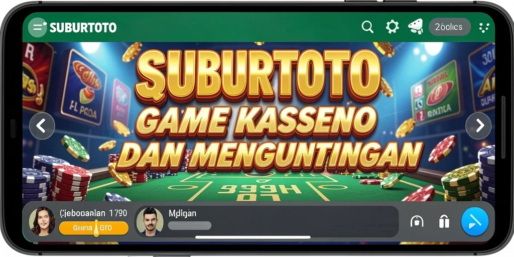 Tangkapan layar utama SUBURTOTO menampilkan grafis permainan Kasino yang menarik.