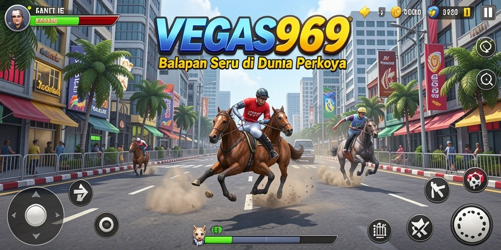 Tampilan menegangkan dari balapan di VEGAS969 dengan mobil sport cepat.